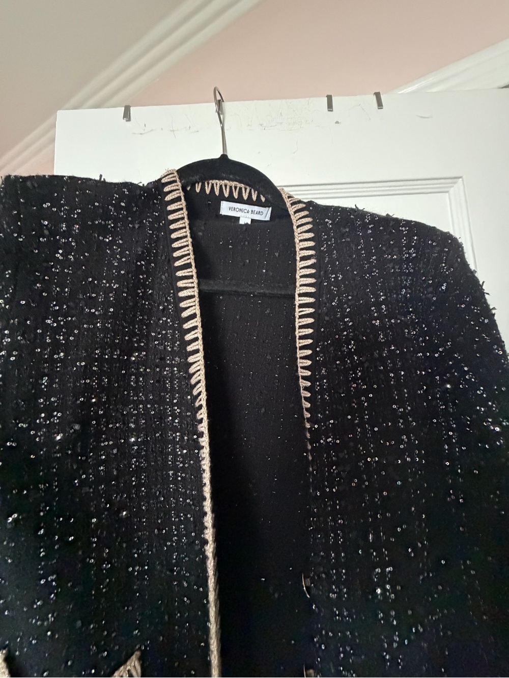 Veronica Beard Black Sparkly Boucle’ Sweater Jacket LargeCeriani Knit Jacket - Picture 6 of 7